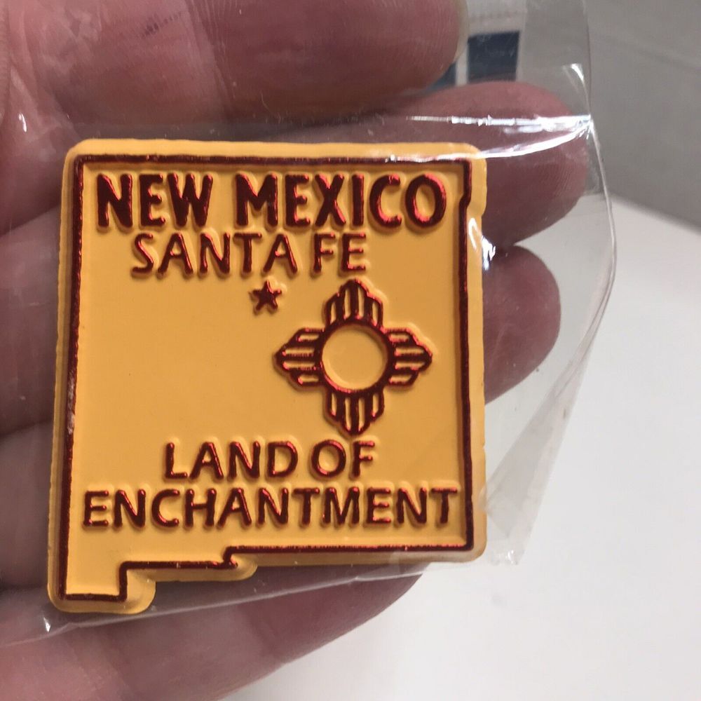 New Mexico Land of Enchantment Fridge Magnet Santa Fe Rubber Collectables yellow